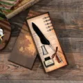 Vintage black feather dip pen gift set with replacement nibs and ink bottle in gift box - SP171001 Black (SP171) / 0.5mm / Black