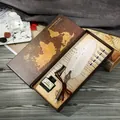 Premium vintage σετ πένας με φτερό, μελάνι και ανταλλακτικές μύτες σε κουτί με χάρτη - Σειρά SP104 (0.5mm) / Λευκό με Χρυσές Νιφάδες