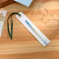Eleganter Metallkugelschreiber mit blauem Farbverlauf auf weißer Geschenkkarte mit Band - 0.7 Spitze / Seeblau Farbverlauf