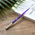 Elegant purple starry resin dip pen with silver metal ferrule for artistic calligraphy - Blue-Purple Starry Texture Barrel (WD175050)