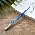 Blue resin dip pen with starry pattern and silver metal ferrule. - Blue Starry Texture Barrel (WD175002)