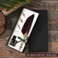 Coffret cadeau stylo plume vintage style européen avec plume bordeaux et boîte noire - Bordeaux