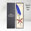 Vintage Saphirblau Federkugelschreiber Set in einer eleganten schwarzen Geschenkbox - Geschenkbox Set (SP134002) / Königsblau Set