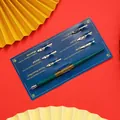 Set professionale per calligrafia con portapenna in legno verde e cinque pennini in metallo - Set (1 Penna 6 Pennini) / 0.5mm / Bronzo Antico (CA129)