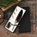 Coffret plume d'oie vintage marron dans une élégante boîte noire avec encre et becs - Marron