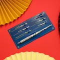 Set professionale per calligrafia inglese con impugnatura marmorizzata e punte varie. - Set (1 Penna 6 Pennini) / 0.5mm / Motivo Marmo Bianco (CA129000DL)