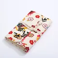 Vintage Japanese style floral fabric notebook with creative rope tie closure for journaling - Lucky Cat Yellow (NB127) / Small (A6)