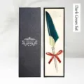 Vintage dunkelgrünes Federkiel-Kugelschreiber-Set in eleganter schwarzer Geschenkbox - Geschenkbox Set (SP134035) / Smaragdgrün Set