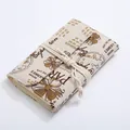 Vintage fabric cover notebook with retro floral print and creative rope tie closure design - Vintage English News (NB127) / Small (A6)