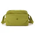 Borsa a tracolla leggera in nylon verde avocado da donna con tracolla regolabile e tasca frontale - Verde Neon