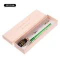 Juego de caligrafía con pluma de vidrio cristal verde brillante, tinta y plumillas - Estilo Verde Plata Antigua (SP379-04)