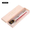 Elegante juego de pluma de vidrio para caligrafía con tinta negra en caja de regalo rosa - Estilo Rojo Plata Antigua (SP379-05)