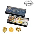 Juego de sellos de cera vintage con mango de joya y caja de regalo celestial - Rosa