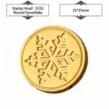 Vintage golden alloy round wax seal stamp head featuring a delicate snowflake design - Round Snowflake (S332) / 1 Piece (25x25mm) / Gold