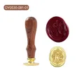 Retro wax seal stamp set featuring wooden handle and gold-plated alloy letter A head - Calligraphy Letter A(OY0530-081)