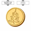 Gold Christmas tree wax seal stamp head, 25x25mm alloy stamp for festive crafts - Christmas Tree (S334) / 1 Piece (25x25mm) / Gold