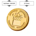 Golden alloy wax seal stamp head featuring engraved gift box design, 25x25mm size - Gift (S340) / 1 Piece (25x25mm) / Gold