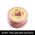 Elegant macaron pastel pink wooden wax seal melting furnace for DIY crafting and letters - AS303 Jade Pink Wax Seal Furnace