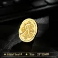Professional gold retro metal wax seal stamp head with ornate engraved letter R - Letter R