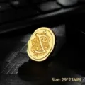 Vintage gold metal wax seal stamp head featuring a classic letter L relief design - Letter Z