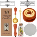 Kit completo de horno de fusión de cera con estufa de madera y accesorios naranja-rojo - Juego de accesorios de mango largo (AS329) / Juego de 7 piezas / Rojo Anaranjado