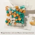 Perle di cera sigillante ottagonali di alta qualità in oro bianco e verde, 100 pz - 100 Pezzi/Confezione (Busta) / Oro/Bianco Perla/Verde Smeraldo (Prosperità Dorata)