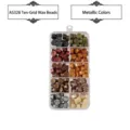 Premium 10-grid metallic hexagonal wax seal bead set in a clear plastic organizer box - 10-Grid Wax Beads (AS328) / 10-Compartment Pack / Metallic