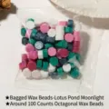 100 grani di ceralacca ottagonali in mix colori Moonlight Lotus in busta trasparente - 100 Pezzi/Confezione (Busta) / Bianco/Rosa/Ciano/Grigio (Chiaro di Luna sullo Stagno di Loto)