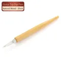 Short natural wood handle glass nib dip pen for calligraphy and artistic writing - Short Glass Nib Style (SP279666) / Natural Wood Color