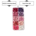 10-compartment wax seal bead set in peach and pink jade shades for DIY craft sealing - 10-Grid Wax Beads (AS328) / 10-Compartment Pack / Peach Pink Jade