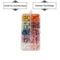 Set of octagonal sealing wax beads in 10-compartment box, Summer Tea Orange mix - Summer Tea Orange