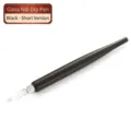 Black short calligraphy dip pen handle with spiral glass nib for Gothic writing exercises - Short Glass Nib Style (SP279001) / Black