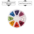 Octagonal mixed color wax seal beads set in 8-grid transparent box, Sweet Floral Forest - Sweet Floral Forest