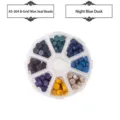 Set of 8 compartments octagonal wax seal beads in Night Blue Twilight color theme - Night Blue Dusk