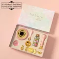 Set de sellos de lacre de flor de cerezo rosa jade con horno, sello y cuentas de cera - Kit de Sello de Cera Sakura K14 / Rosa Jade
