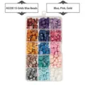 AS330 15-compartment sealing wax bead set in mixed blue, pink, and gold tones - Blue, Pink & Gold