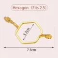 Molde de sellado de cera hexagonal de metal dorado para sellos de 2,5 cm con asas - Estilo Hexagonal / Diámetro Interior 3.3cm (Apto para Sello 2.5cm)