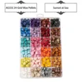 24-color octagonal wax seal beads set in transparent storage box sunset theme - Sea Sunset