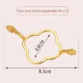 Molde para sellos de cera de metal dorado con forma de trébol de cuatro hojas - Estilo Trébol de Cuatro Hojas / Diámetro Interior 4.0cm (Apto para Sello 2.5cm)