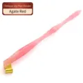 Elegant pink translucent oblique dip pen holder with brass flange for calligraphy practice - Oblique Holder Style (SP277049) / Agate Red