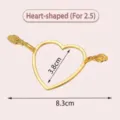 Molde profesional de cera para sellos en metal dorado con forma de corazón, 8,3 cm - Corazón / Diámetro Interior 3.8cm (Apto para Sello 2.5cm)