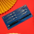 Set professionale per calligrafia con manico in legno e 6 pennini intercambiabili su scheda - Set (1 Penna 6 Pennini) / 0.5mm / Penna Diritta Lighthouse (CA129)