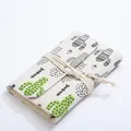 Vintage fabric notebook featuring aesthetic cactus pattern and rustic rope tie closure - Hand-Painted Cactus (NB127) / Small (A6)