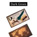 Vintage dunkelgrünes Federkiel-Set mit Siegelstempel Wachs und Tintenfass im Geschenkbox - Dunkelgrüner Stil (SP193035)
