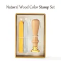 Vintage Holzsiegellack-Stempel-Set mit Gold- und Silberstiften in Geschenkbox - Holzgriff Set (SE103) / 1 Griff 2 Wachsstifte 1 Box