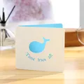 Creative square hollow-out greeting card with blue whale design and motivational quote - Whale Card (GA146)