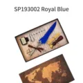 Vintage königsblaue Federkiel und Wachssiegel Stempel Geschenkset in Box - Königsblauer Stil (SP193002)