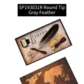 Vintage-Federkiel-Set mit Tinte, Siegelstempel und Wachs in Grau - Rundkopf Graue Feder Stil (SP193031R)