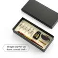 Vintage wooden dip pen set with 10 replacement nibs and ink bottle in a black gift box - Two-Section Handle Style (SJG) / 11 Nibs Set