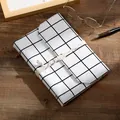 Creative vintage black and white grid cloth notebook with elegant cream cord closure - Simple White Grid (NB128) / Large (A5)